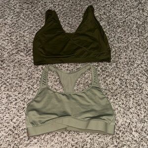 Olive Green Sports Bra Set